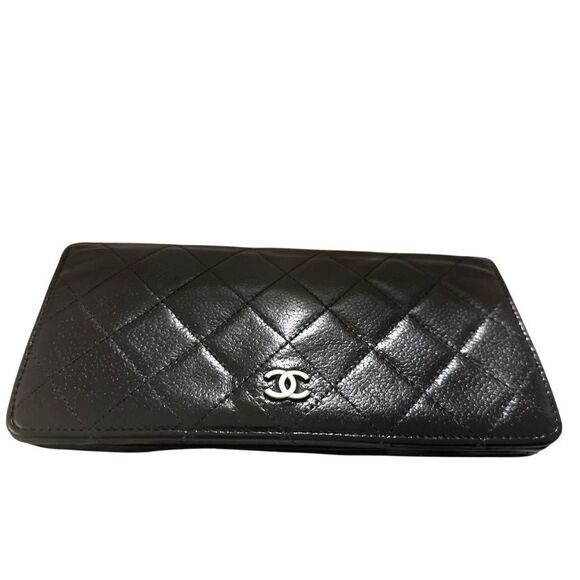 Chanel quilted black leather wallet - Picture 3 of 15